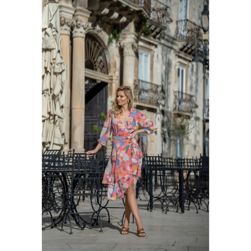 S341 Printed envelope dress - model 1