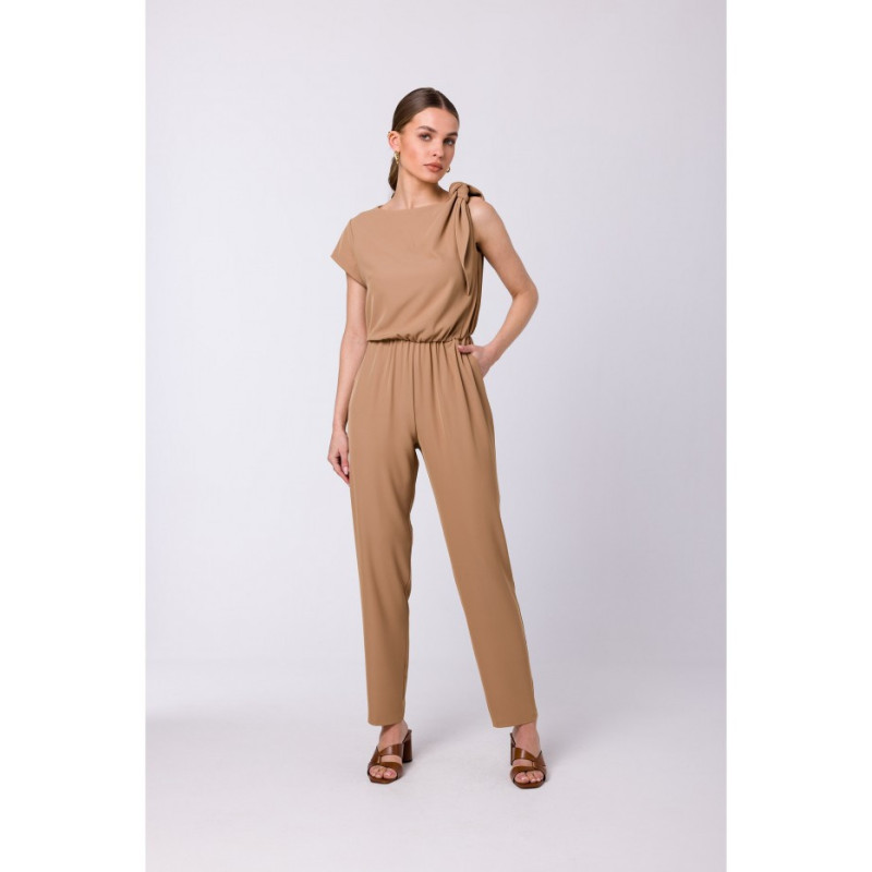 S345 Jumpsuit with shoulder tie - beige