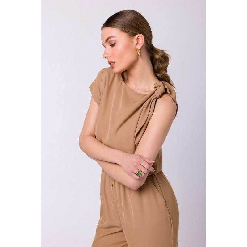 S345 Jumpsuit with shoulder tie - beige