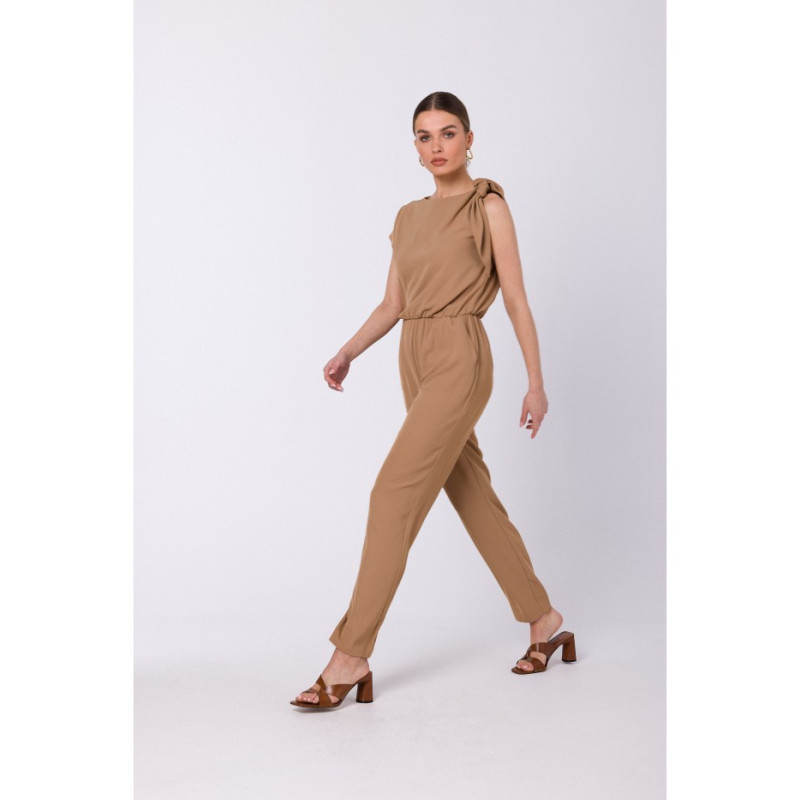 S345 Jumpsuit with shoulder tie - beige