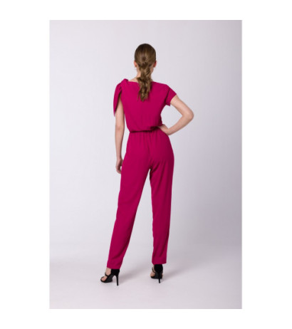 S345 Jumpsuit with shoulder tie - plum