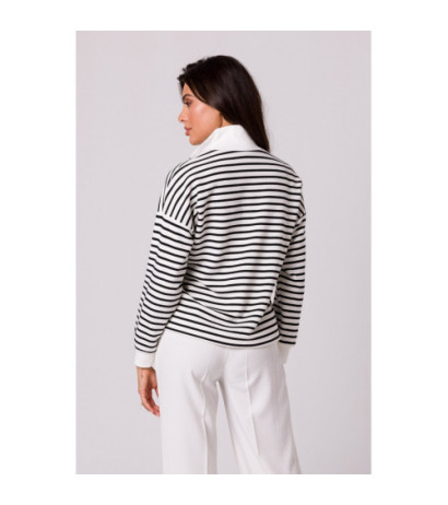 B250 Striped sweatshirt with high collar - model 1