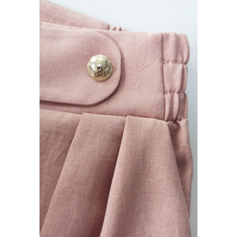 B252 Trousers with decorative buttons - pink