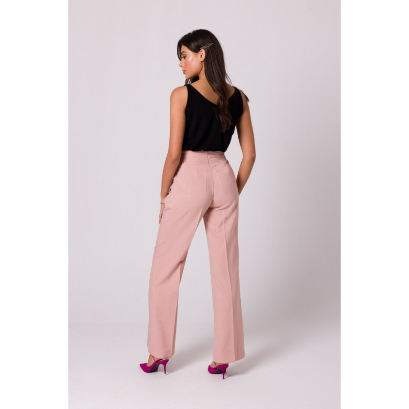 B252 Trousers with decorative buttons - pink