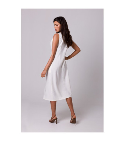 B254 Straight sleeveless midi dress - cream