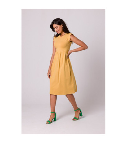 B262 Dress with elevated waist - honey-colored