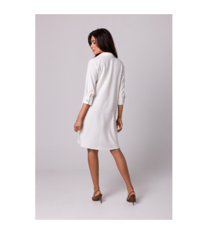 B257 Shirt dress with widened bottom - cream