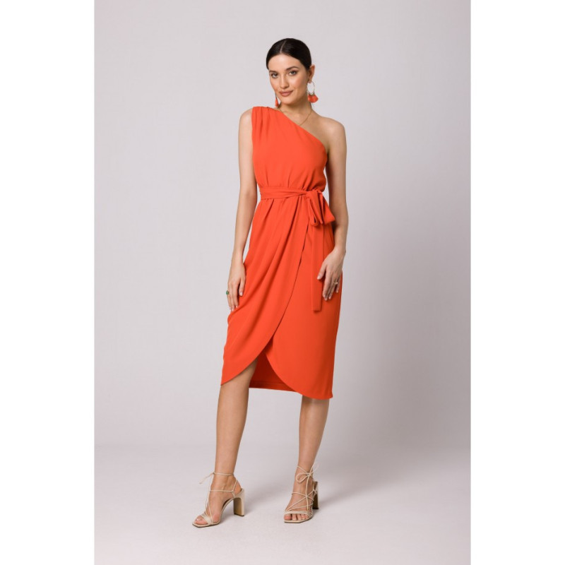 K160 One shoulder dress - coral