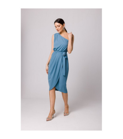 K160 One shoulder dress - cold blue