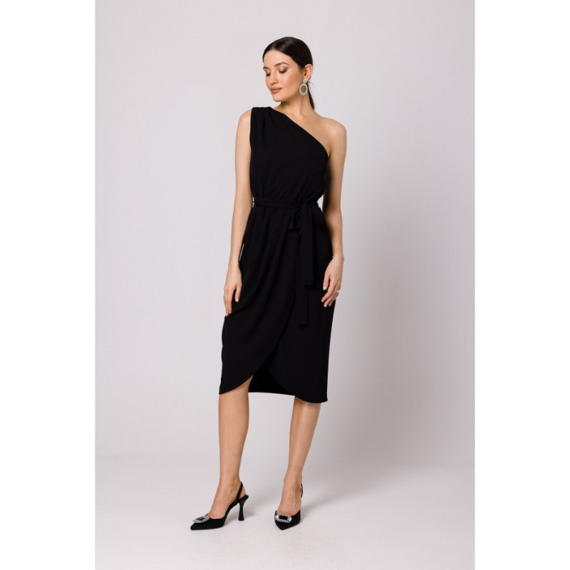 K160 One shoulder dress - black