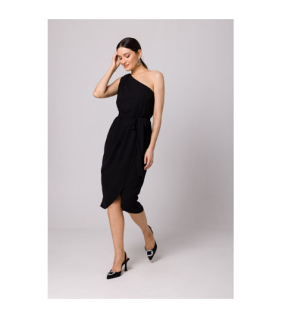 K160 One shoulder dress - black