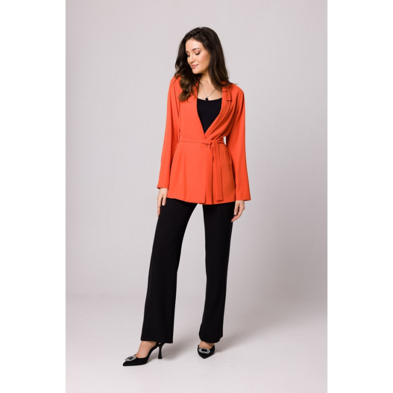 K161 Tie waist jacket - coral