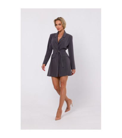 M749 Jacket dress with belt - dark grey