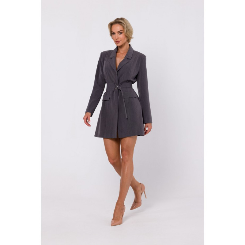 M749 Jacket dress with belt - dark grey