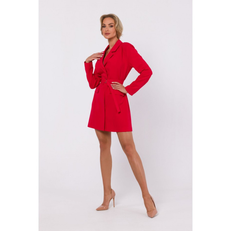 M749 Jacket dress with belt - red