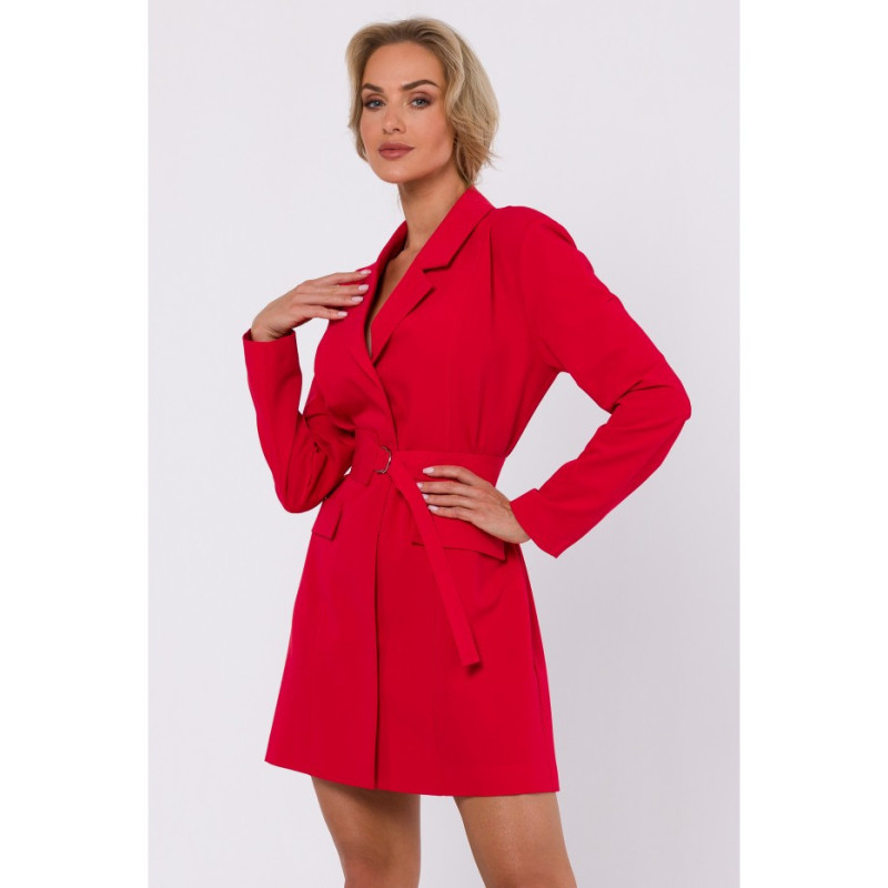 M749 Jacket dress with belt - red