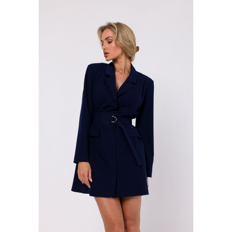 M749 Jacket dress with belt - navy blue