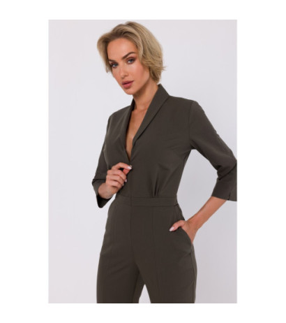 M751 Shawl collar jumpsuit - khaki