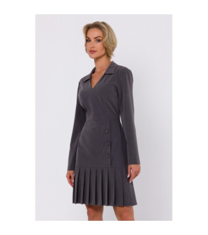 M752 Dress with pleated bottom - dark grey