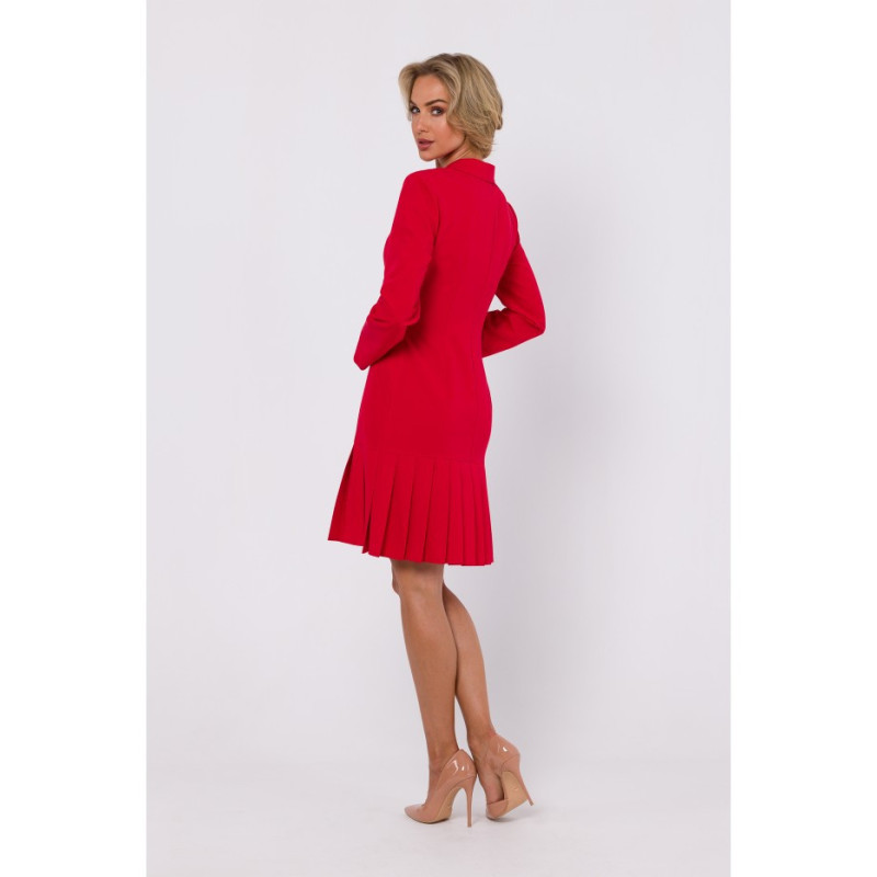 M752 Dress with pleated bottom - red