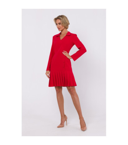 M752 Dress with pleated bottom - red