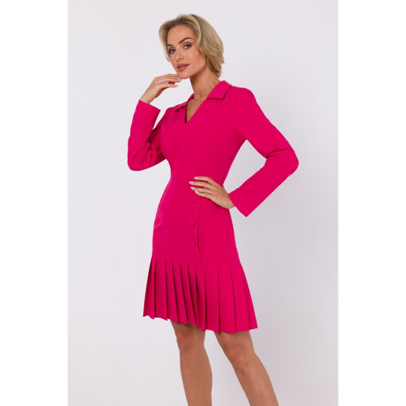 M752 Dress with pleated bottom - pink