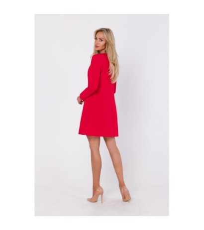 M753 Dress with decorative covered buttons - red