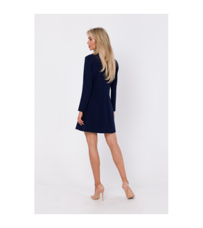 M753 Dress with decorative covered buttons - navy blue