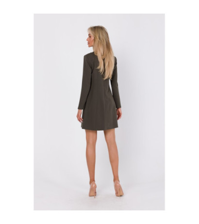 M753 Dress with decorative covered buttons - khaki