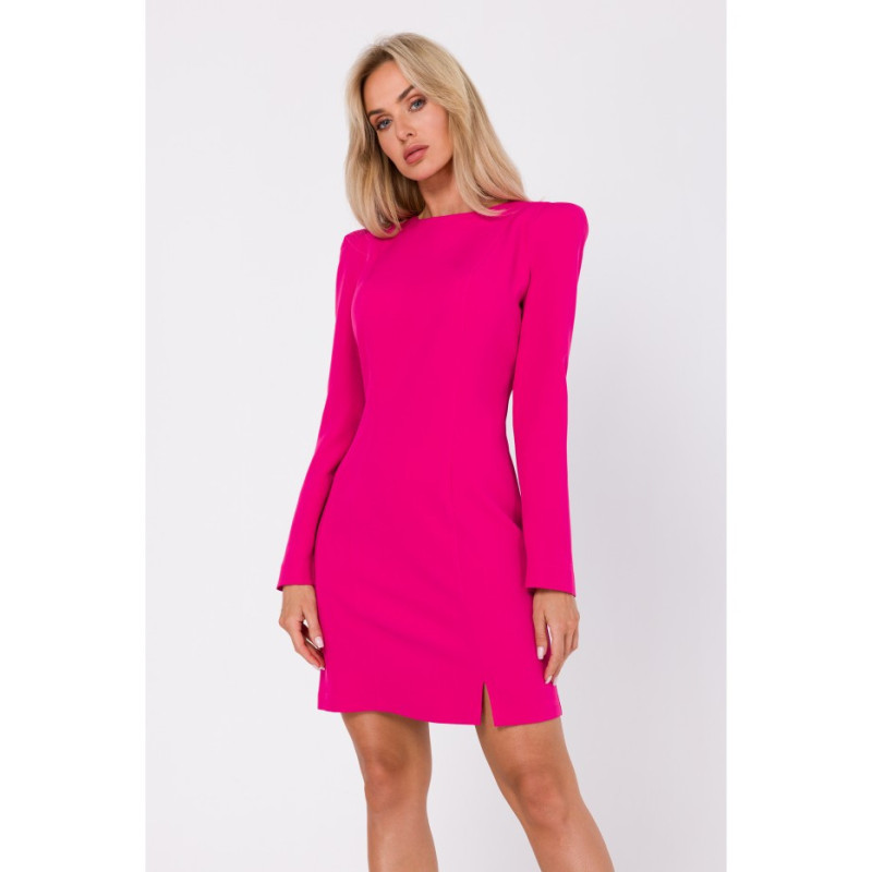 M755 Dress with modeling stitching - fuchsia