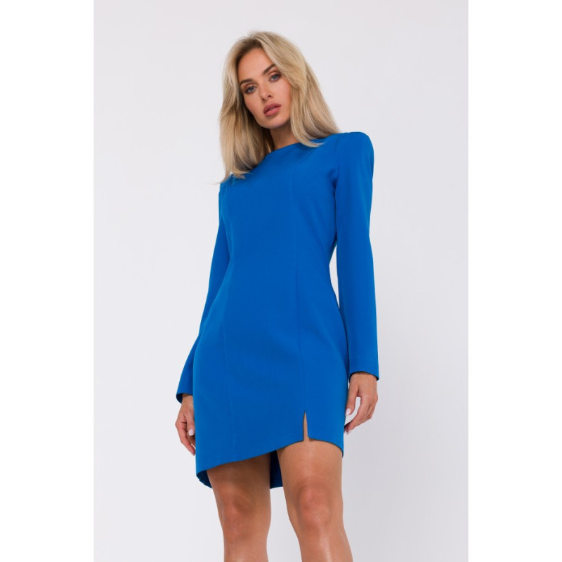 M755 Dress with modeling stitching - blue