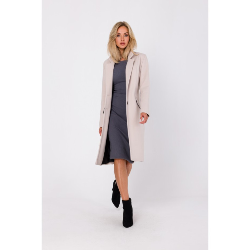 M758 Fastened coat - beige