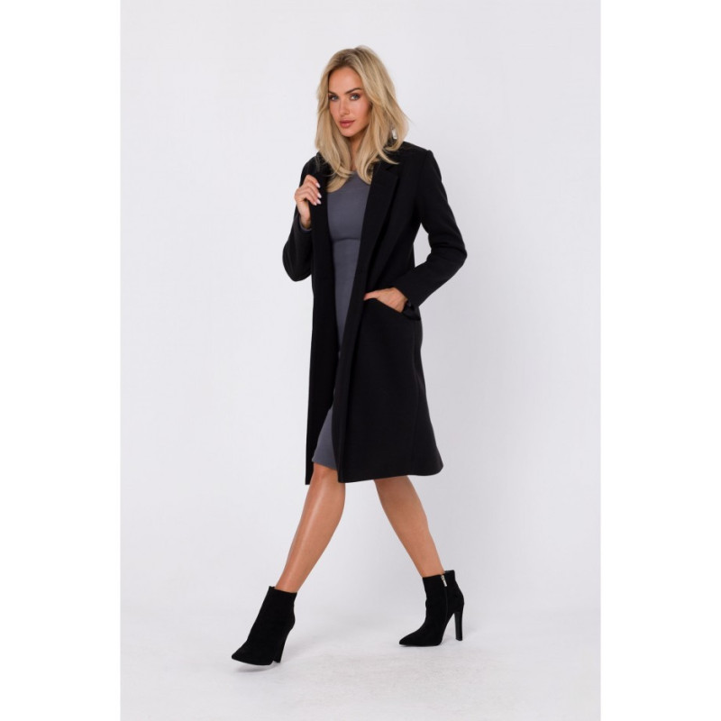 M758 Fastened coat - black