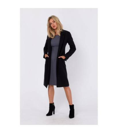 M758 Fastened coat - black