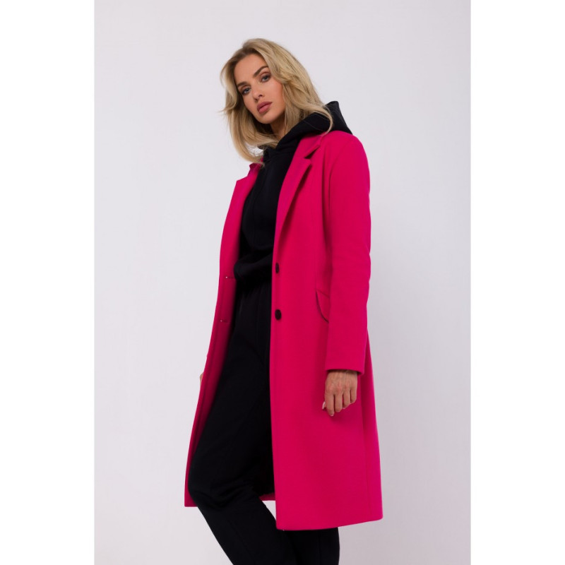 M758 Button-up coat - fuchsia