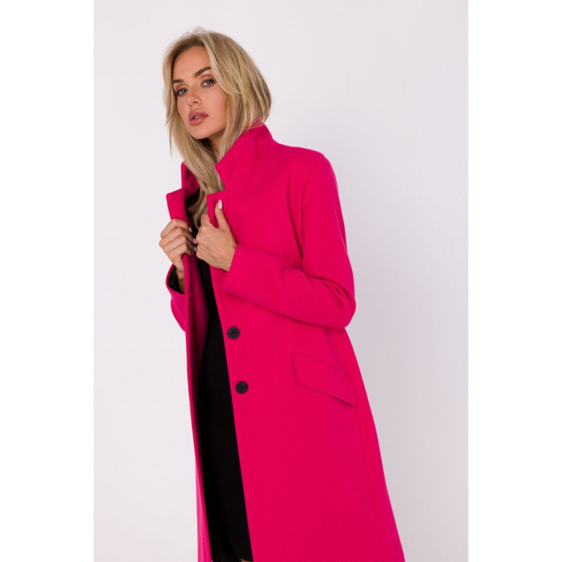 M758 Button-up coat - fuchsia