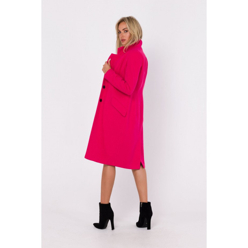 M758 Button-up coat - fuchsia