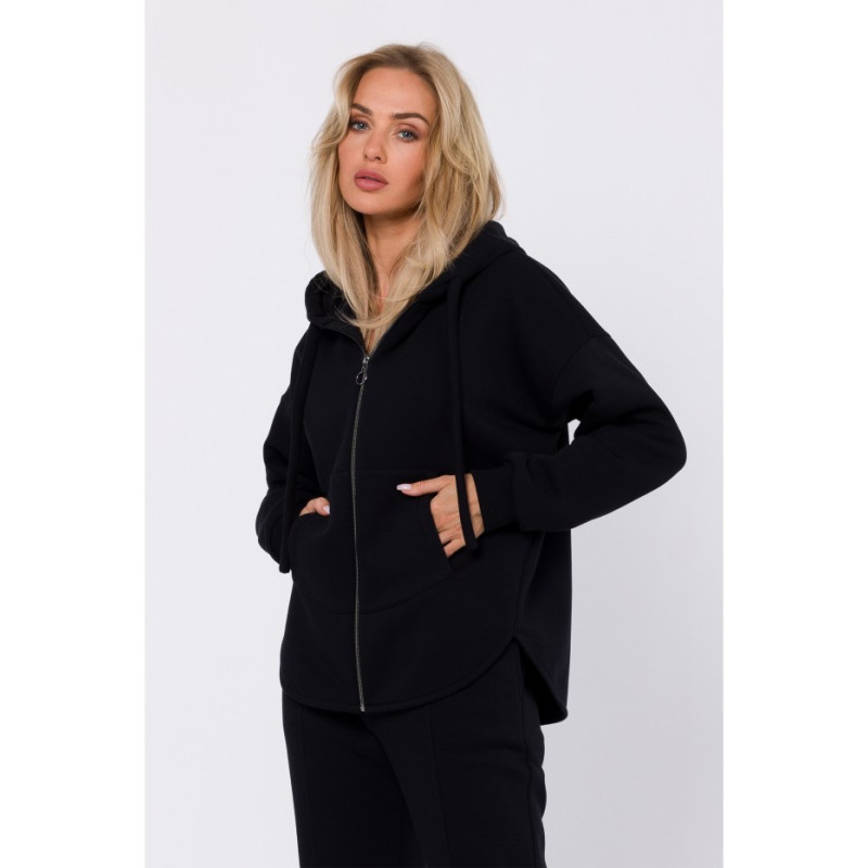 M761 Zippered hooded sweatshirt - black