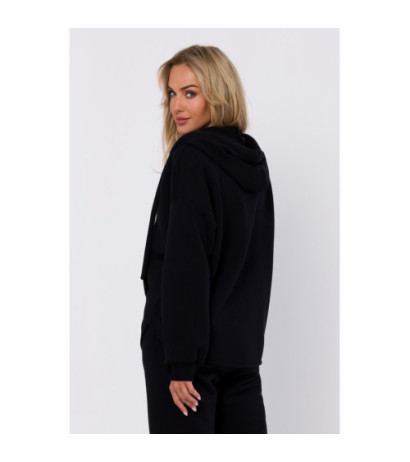 M761 Zippered hooded sweatshirt - black