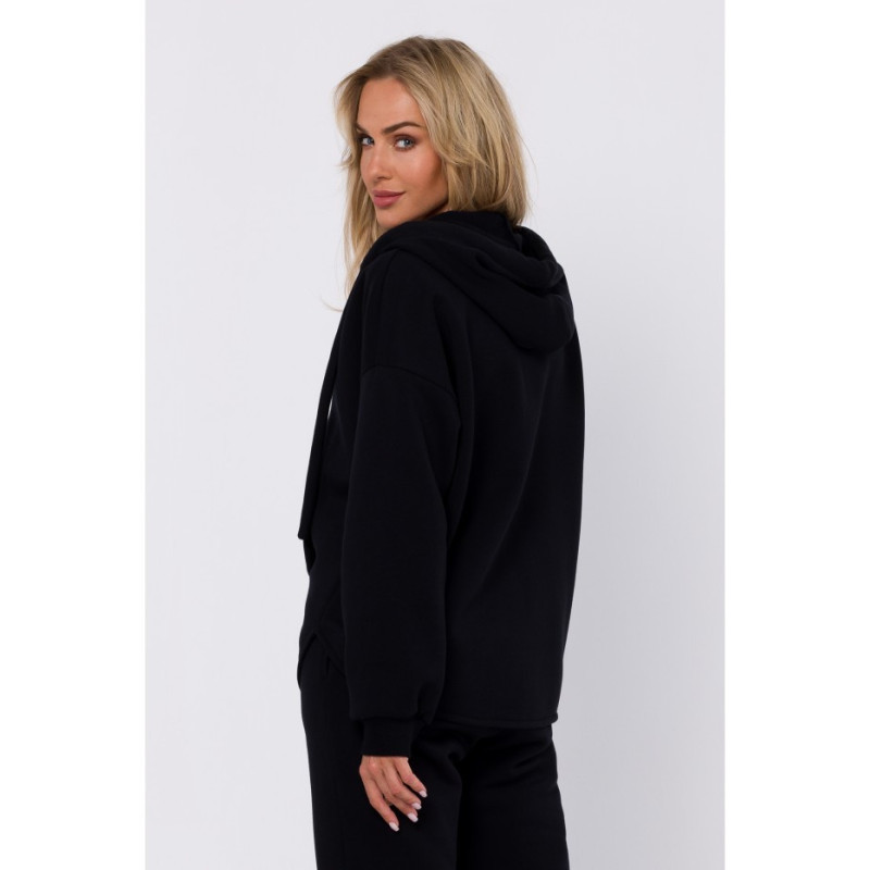 M761 Zippered hooded sweatshirt - black