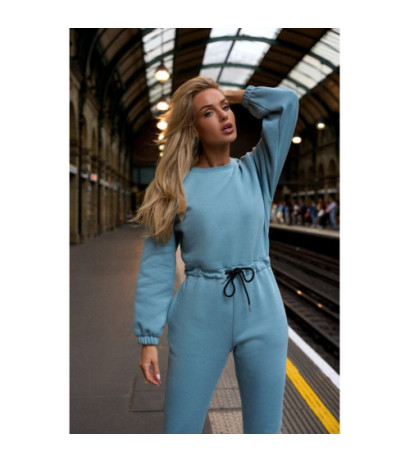 M763 Jumpsuit with elastic waistband - agave