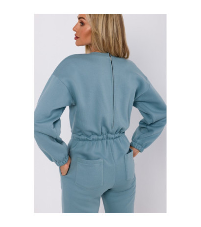 M763 Jumpsuit with elastic waistband - agave