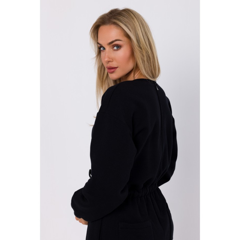 M763 Jumpsuit with elastic waistband - black