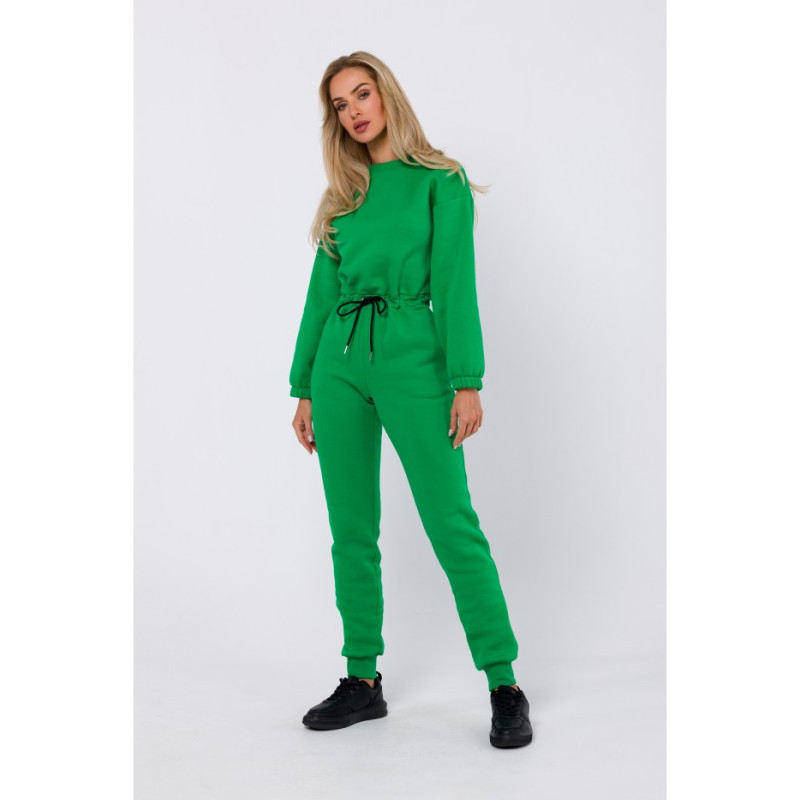 M763 Jumpsuit with elastic waistband - luscious green