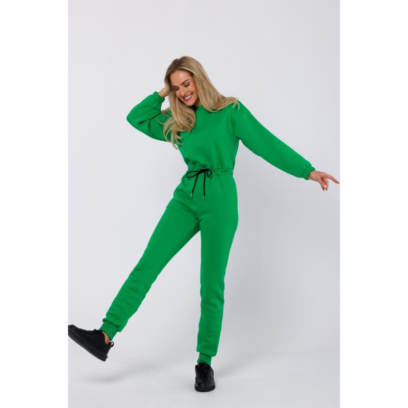 M763 Jumpsuit with elastic waistband - luscious green