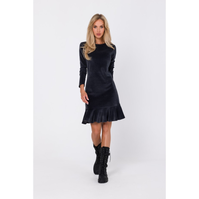 M765 Dress with frill - graphite