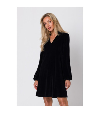 M767 V-neck dress - black