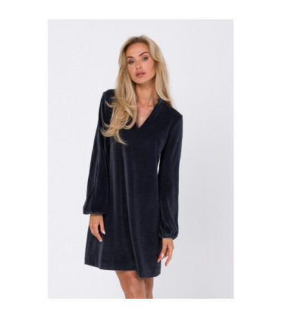 M767 V-neck dress - graphite