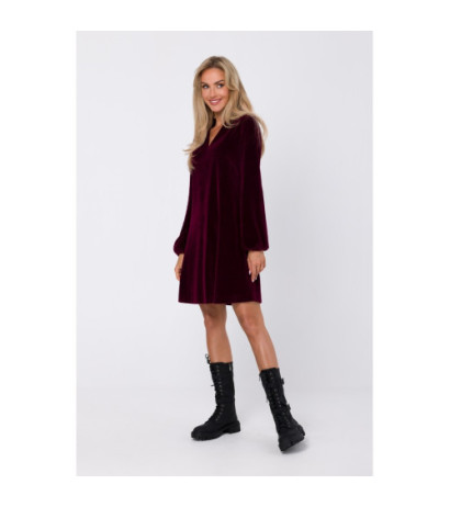 M767 V-neck dress - maroon