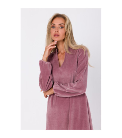 M767 V-neck dress - dirty pink